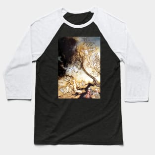 Ariel and Fairies - The Tempest - Arthur Rackham Baseball T-Shirt